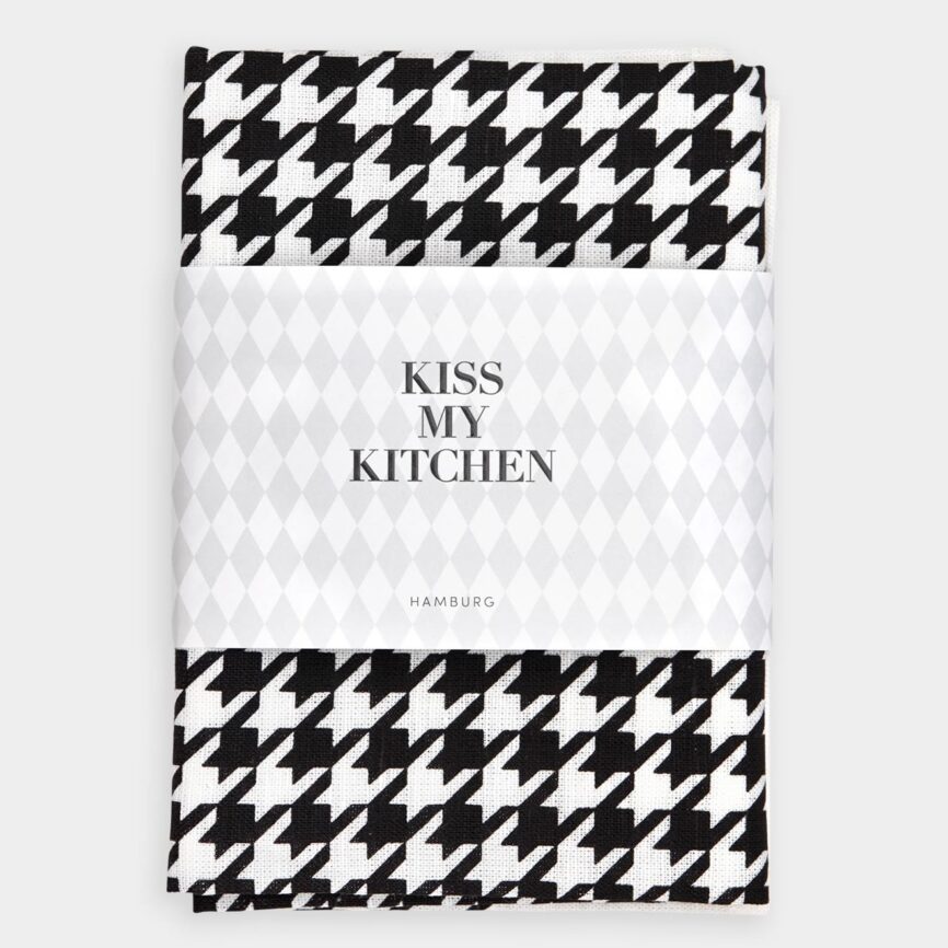 Kiss my Kitchen Geschirrtuch hahn schwarz/weiß