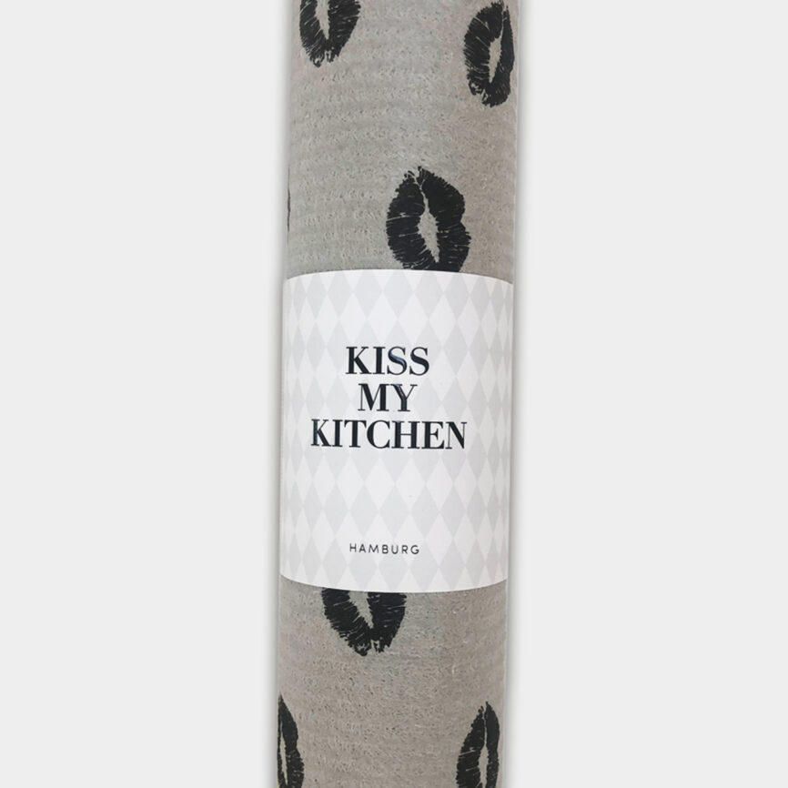Kiss my Kitchen grey kiss schwammtuchrolle