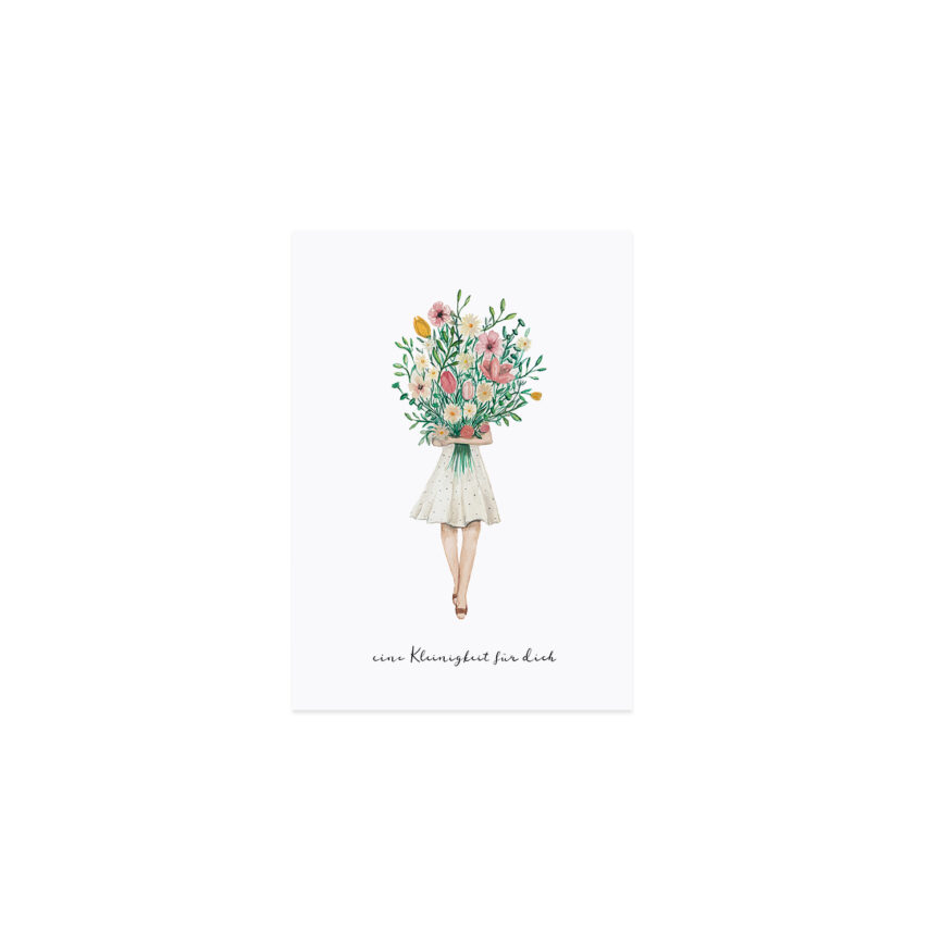 Eulenschnitt Postkarte Blumenmädchen