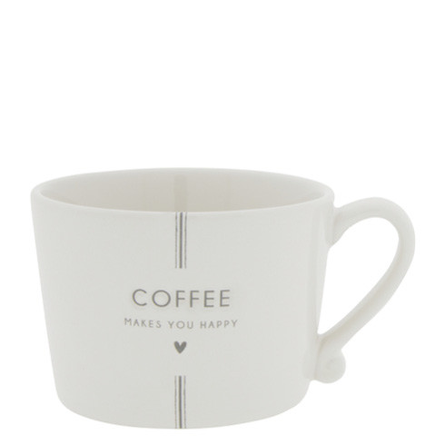 Bastion Collections Tasse Coffee Makes you happy grau