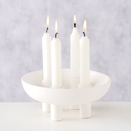 Kerzenschale auf Stand weiß