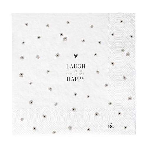 Bastion Collections Serviette laugh and be happy