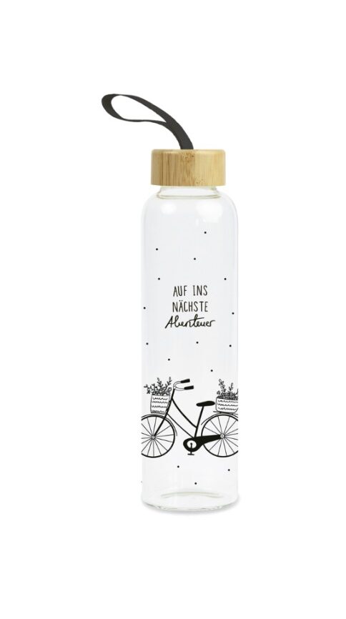 Grafik Werkstatt Trinkflasche Fahrrad auf ins nächste Abenteuer
