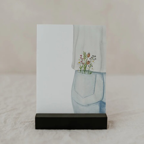 Eulenschnitt Postkarte Blume