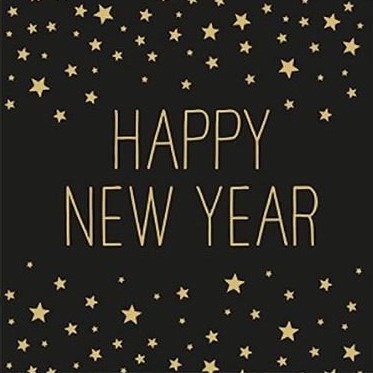 Ppd Serviette Happy new year schwarz gold