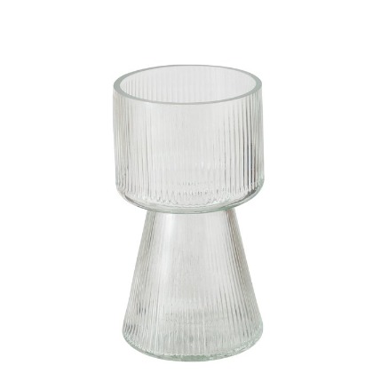Vase mit gerilltem Glas